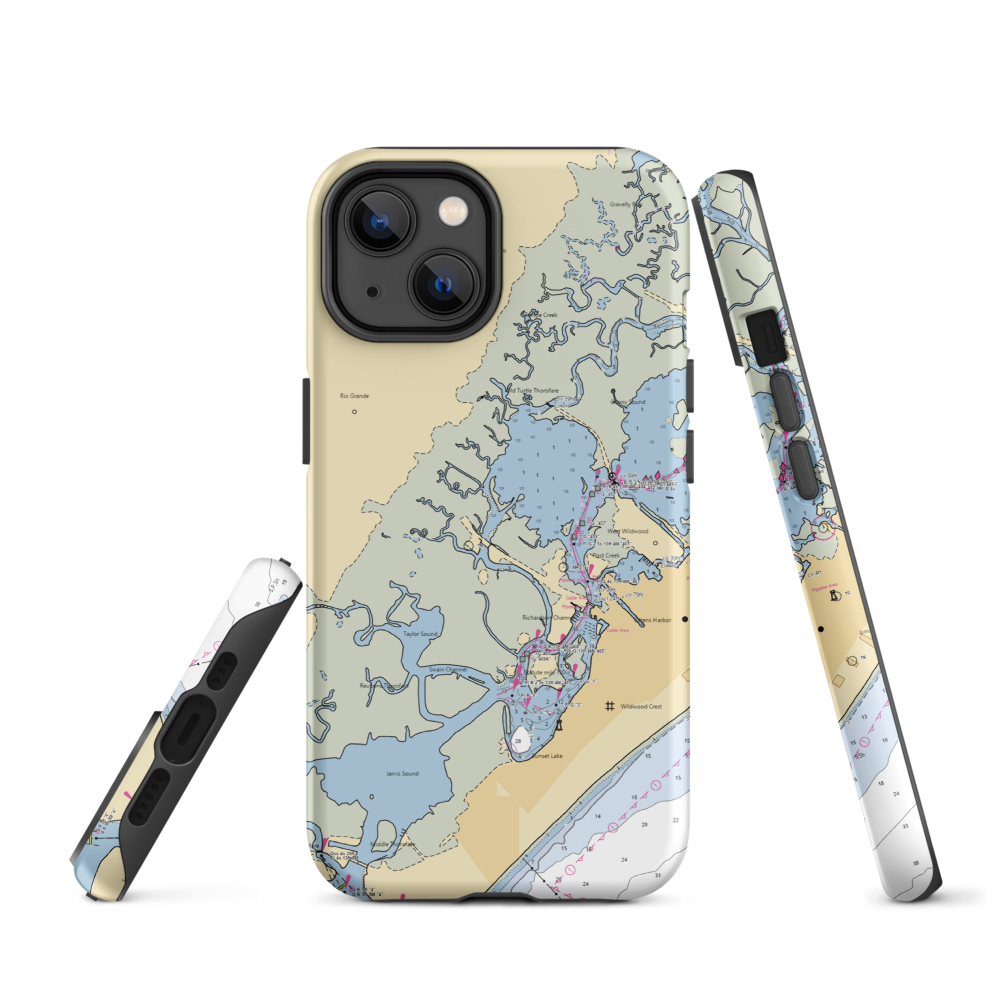 Pier 47 Marina (Rio Grande, NJ) NOAA Chart  Tough iPhone Case iPhone 14 model shown