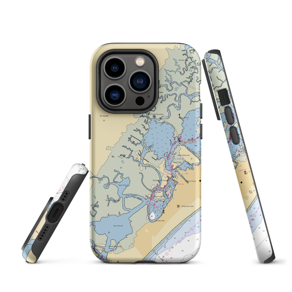 Pier 47 Marina (Rio Grande, NJ) NOAA Chart  Tough iPhone Case iPhone 14 Pro model shown