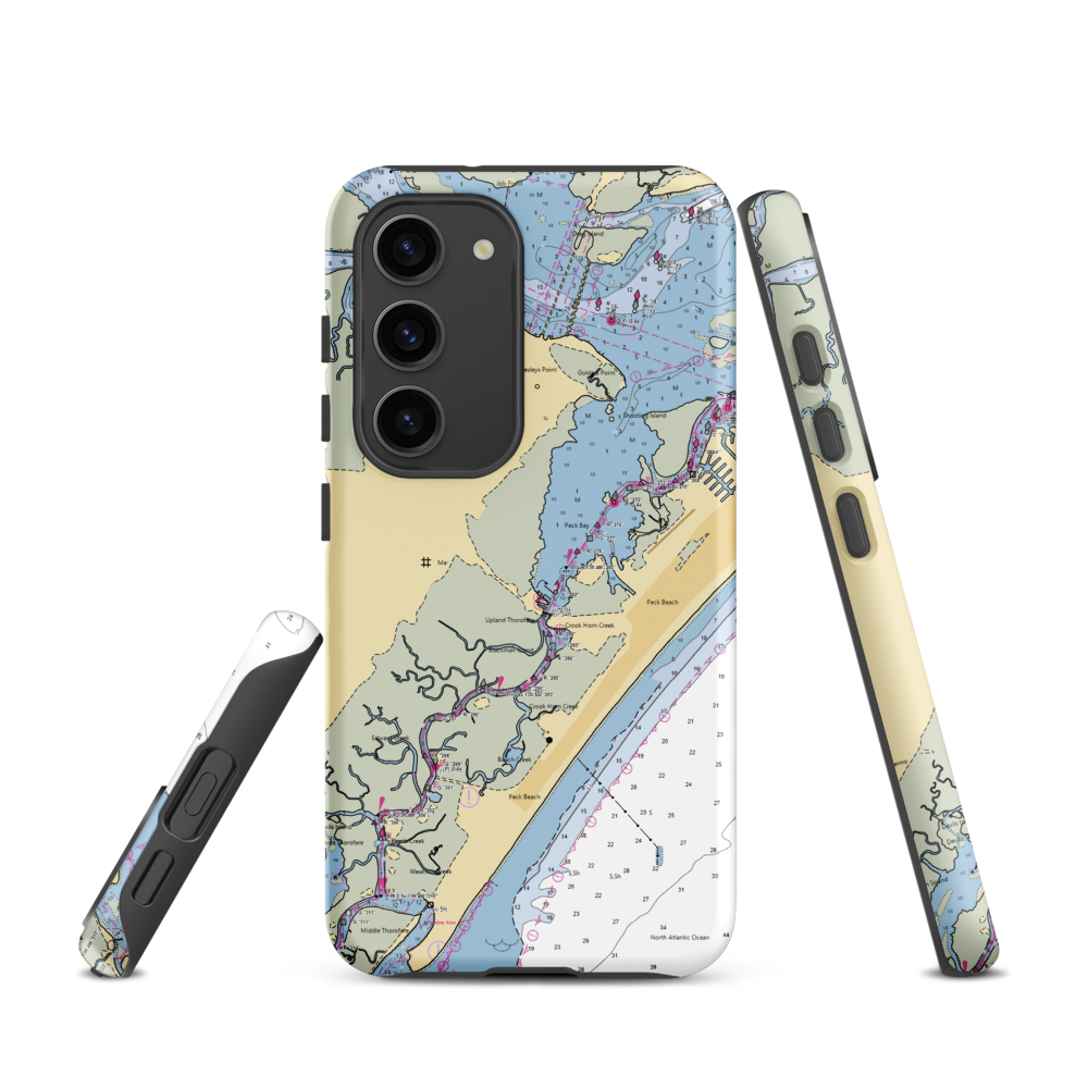 Blue Water Marina (Ocean City, NJ) NOAA Chart Samsung Phone Case Samsung Galaxy S23 model shown