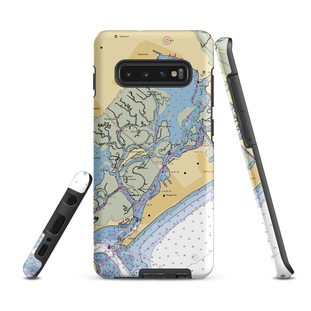 Peek-A-Boo Marina (Longport, NJ) NOAA Chart Samsung Phone Case Samsung Galaxy S10 Plus model shown