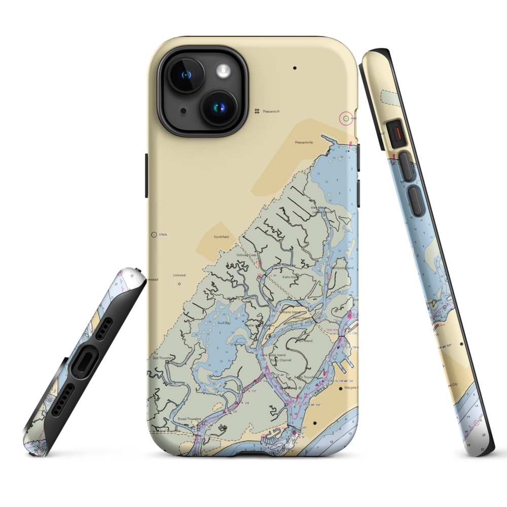 Gifford Marine (Longport, NJ) NOAA Chart  Tough iPhone Case iPhone 15 Plus model shown