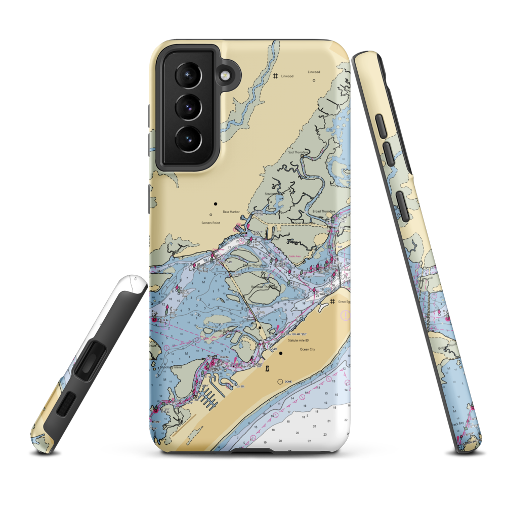 Graef Boat Yard (Egg Harbor Township, NJ) NOAA Chart Samsung Phone Case Samsung Galaxy S21 Plus model shown
