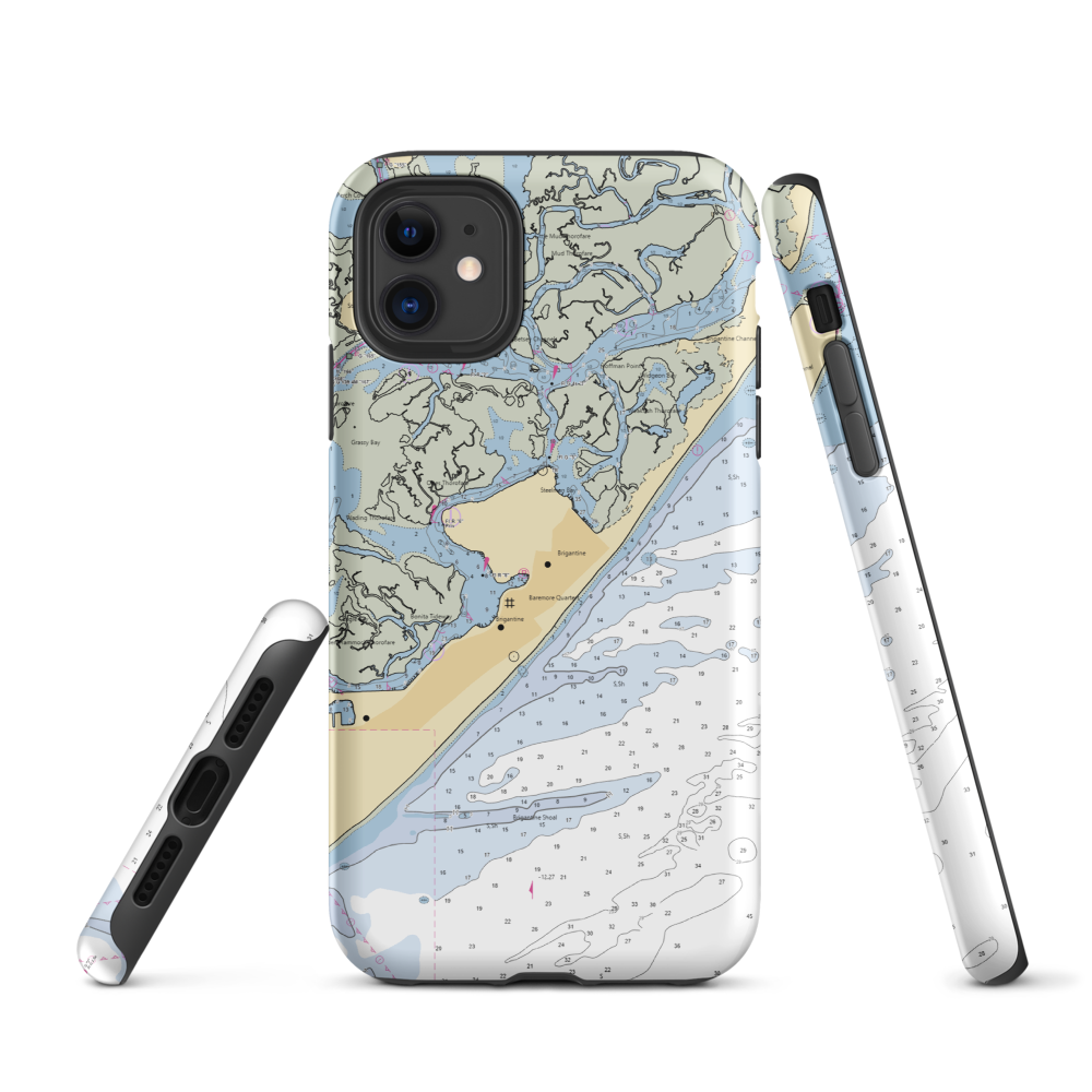 Brigantine Yacht Club (Brigantine, NJ) NOAA Chart  Tough iPhone Case iPhone 11 model shown