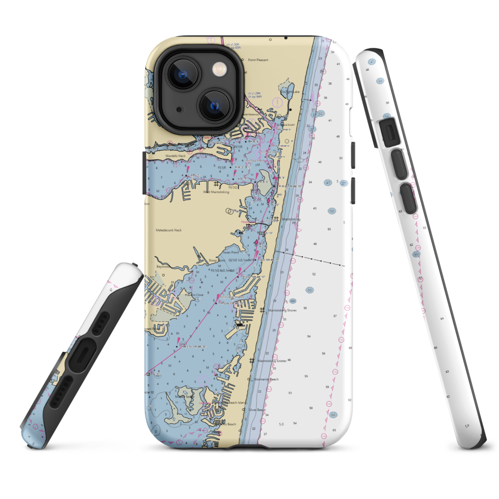 Sailor's Quay Yacht Club (Pine Beach, NJ) NOAA Chart  Tough iPhone Case iPhone 14 Plus model shown