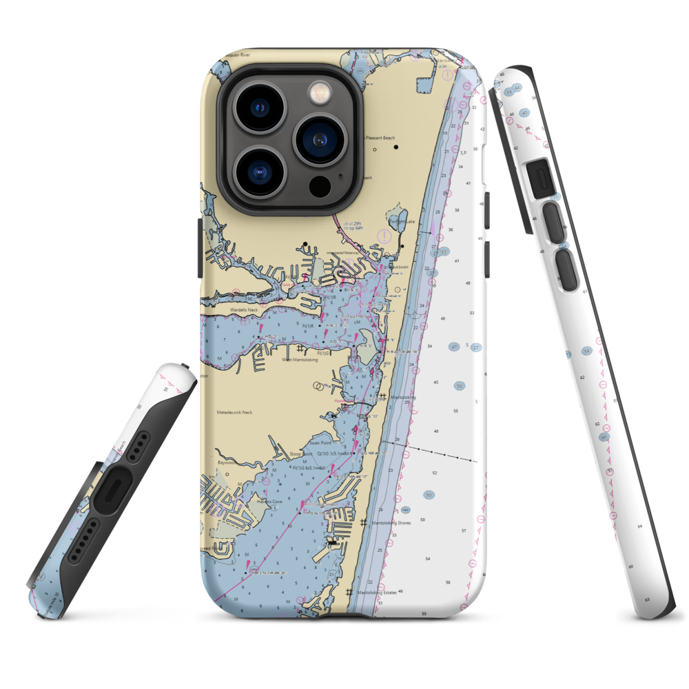 Forsberg's Boat Works, Inc (Mantoloking, NJ) NOAA Chart  Tough iPhone Case iPhone 14 Pro Max model shown