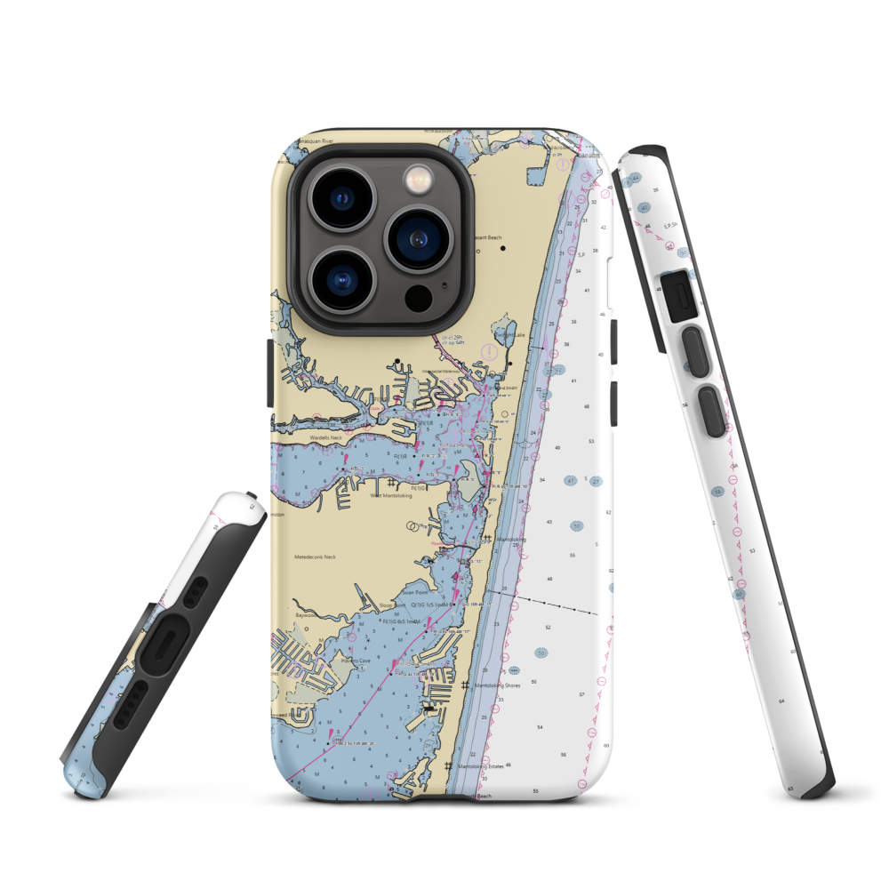 Metedeconk River Yacht Club (Mantoloking, NJ) NOAA Chart  Tough iPhone Case iPhone 13 Pro model shown