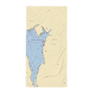 Manhasset Bay Ship Yard (Little Neck, NY) NOAA Chart Towel