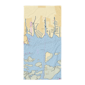 Unqua Corinthian Yacht Club (Amityville, NY) NOAA Chart Towel