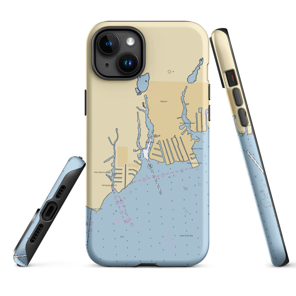 Babylon Marina (Babylon, NY) NOAA Chart  Tough iPhone Case iPhone 15 Plus model shown