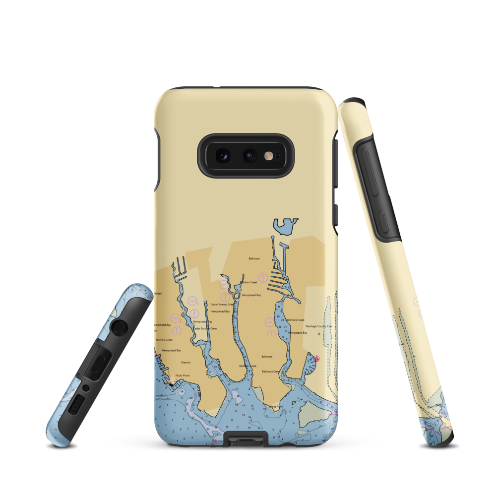 Montes Marina (Bellmore, NY) NOAA Chart Samsung Phone Case Samsung Galaxy S10e model shown