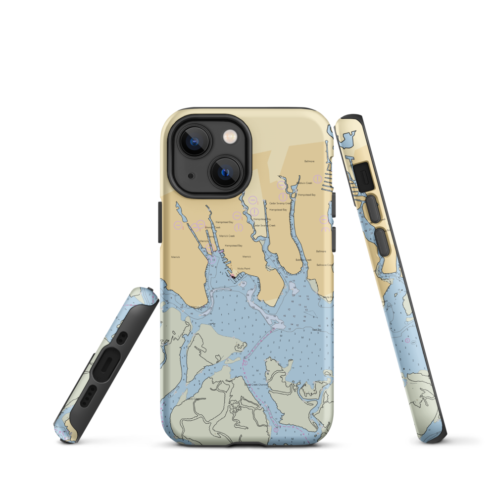 Bay Marine (Merrick, NY) NOAA Chart  Tough iPhone Case iPhone 13 mini model shown