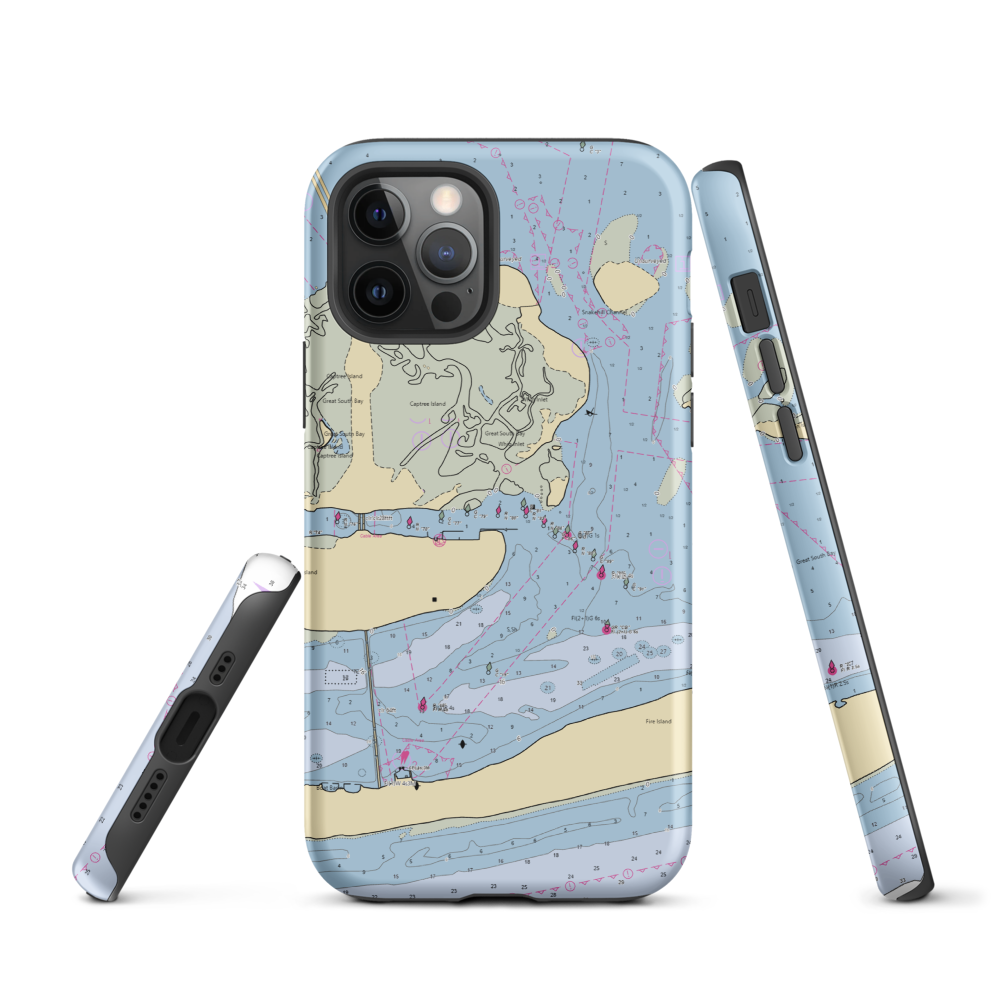 Captree State Park (Bay Shore, NY) NOAA Chart  Tough iPhone Case iPhone 12 Pro model shown