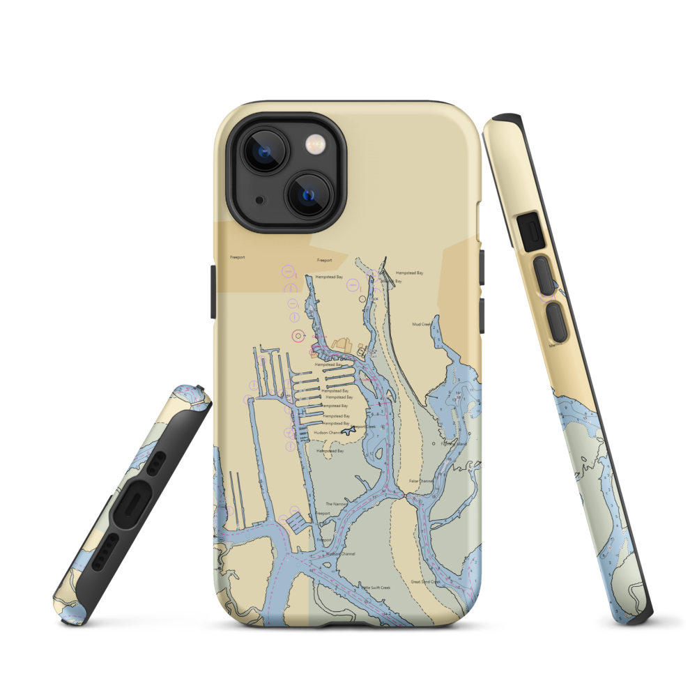 Hanse Point Marina (Freeport, NY) NOAA Chart  Tough iPhone Case iPhone 13 model shown