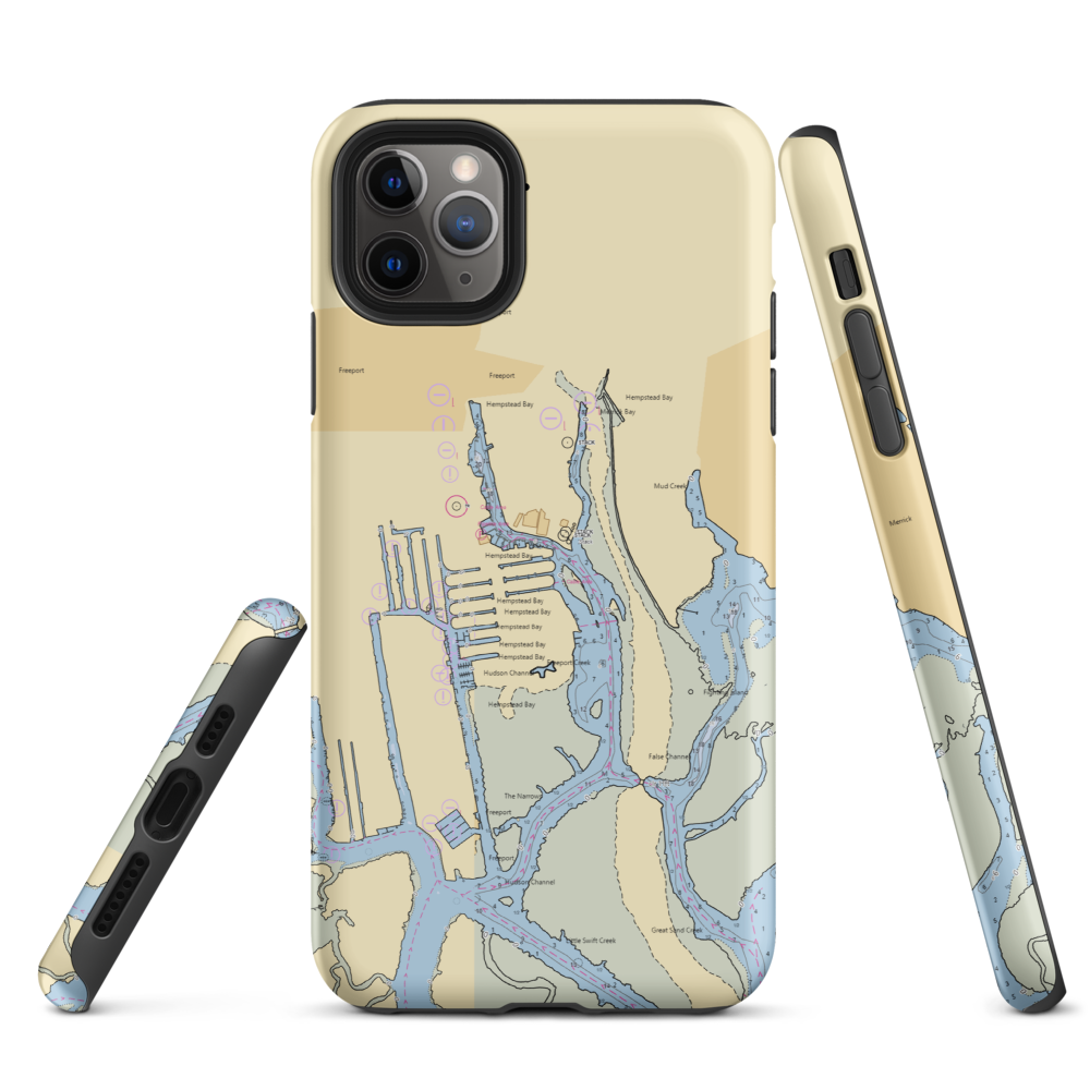 Ocean Marine (Freeport, NY) NOAA Chart  Tough iPhone Case iPhone 11 Pro Max model shown