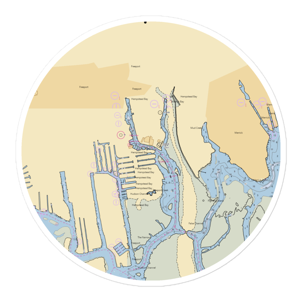 Ocean Marine (Freeport, NY) NOAA Chart Sticker 