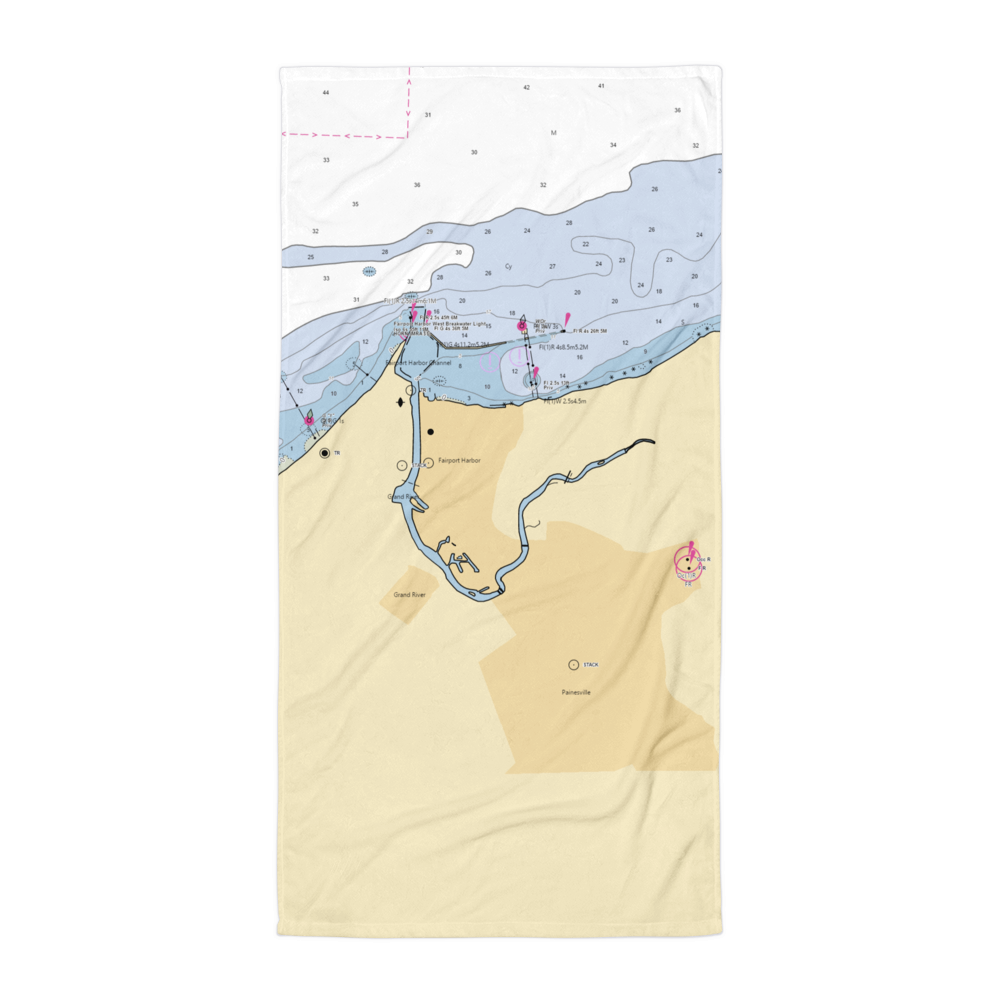 Fairport Harbor Rod & Reel Association (Grand River, OH) NOAA Chart Towel 