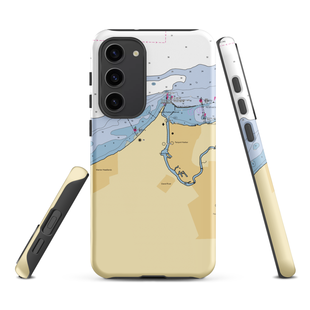 Grand River Yacht Club (Grand River, OH) NOAA Chart Samsung Phone Case Samsung Galaxy S23 Plus model shown
