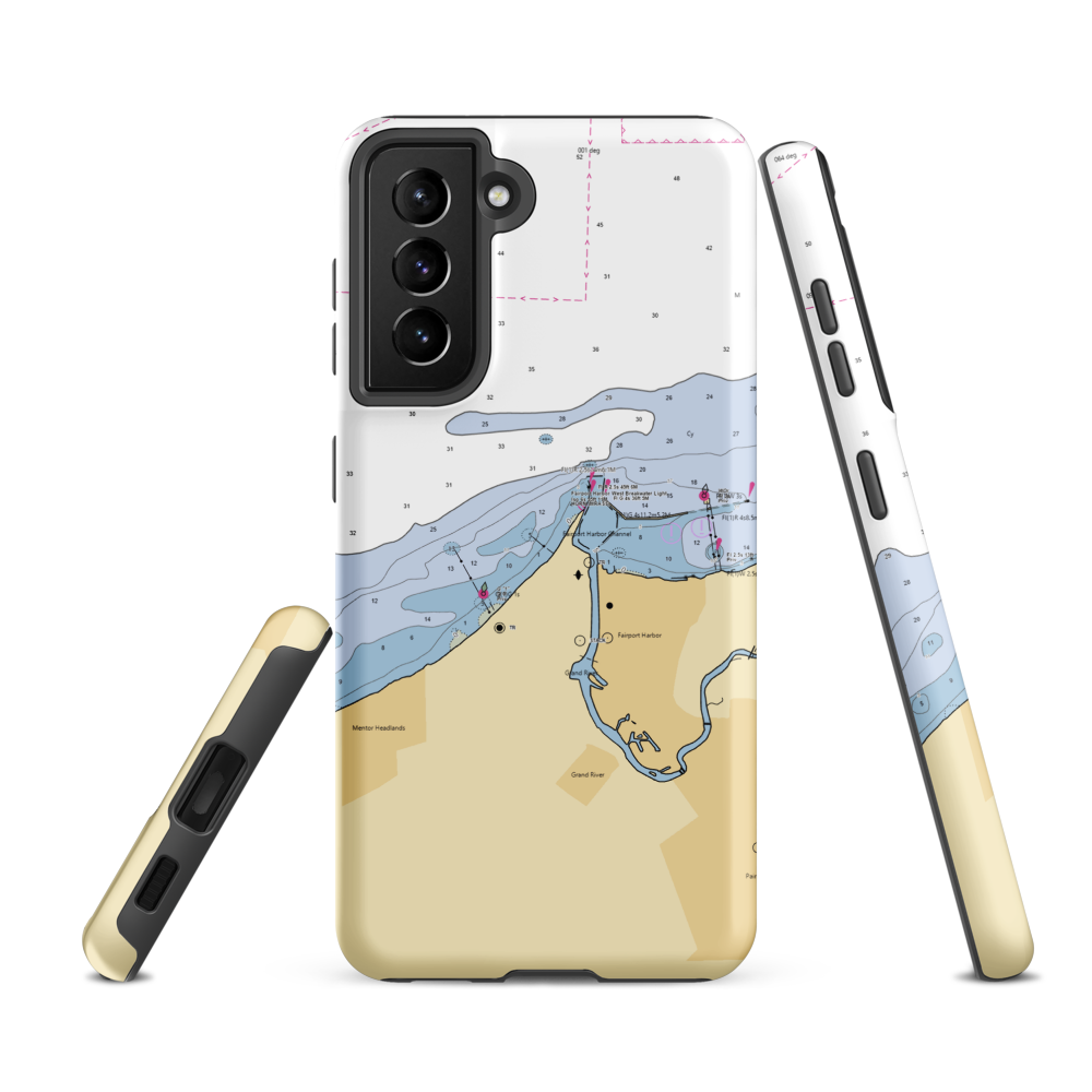 Fairport Harbor Marina (Grand River, OH) NOAA Chart Samsung Phone Case Samsung Galaxy S21 FE model shown