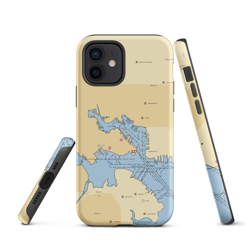Pendry Hotel & Dock (Baltimore, MD) NOAA Chart  Tough iPhone Case iPhone 12 model shown