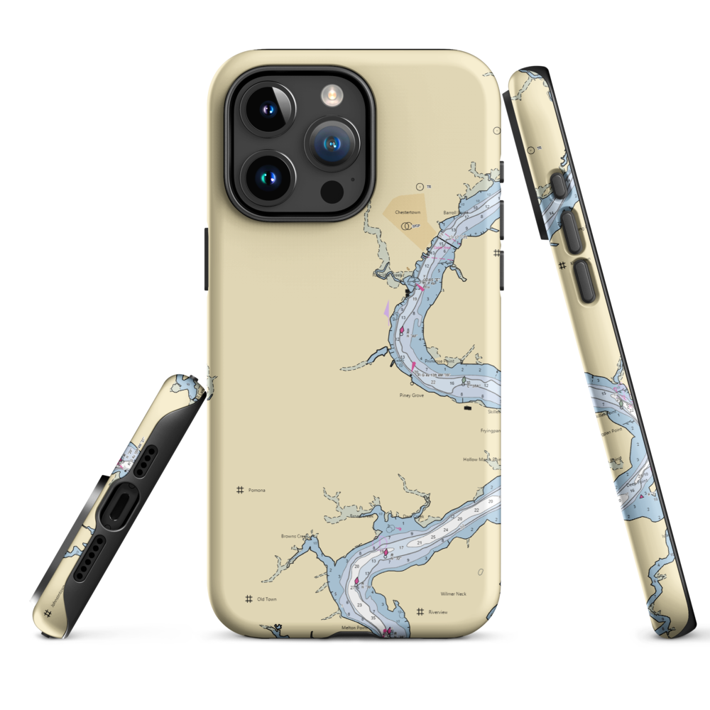 Chester River Yacht Club (Chestertown, MD) NOAA Chart  Tough iPhone Case iPhone 15 Pro Max model shown