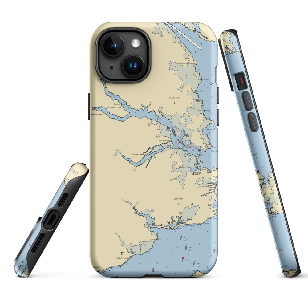 Leisure Point Marina (Dagsboro, DE) NOAA Chart  Tough iPhone Case iPhone 15 Plus model shown