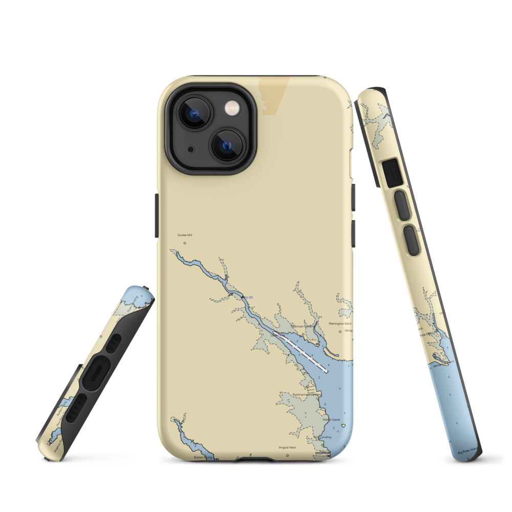 Love Creek Bridge Marina (Harbeson, DE) NOAA Chart  Tough iPhone Case iPhone 14 model shown