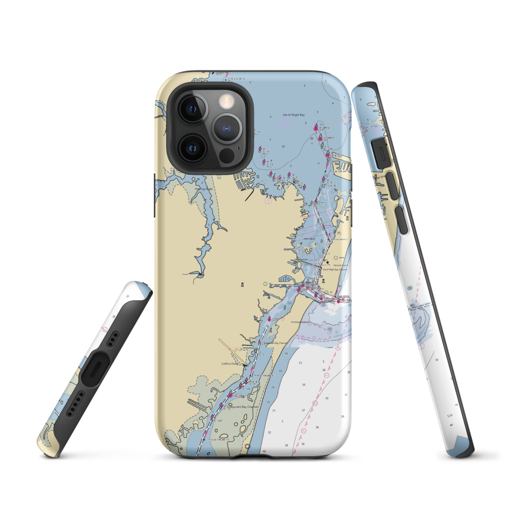 Sunset Marina (Ocean City, MD) NOAA Chart  Tough iPhone Case iPhone 12 Pro model shown