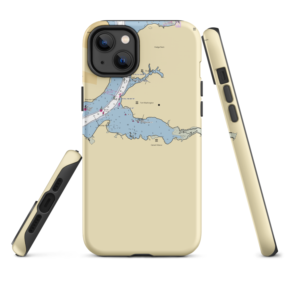 Fort Washington Marina (Accokeek, MD) NOAA Chart  Tough iPhone Case iPhone 14 Plus model shown