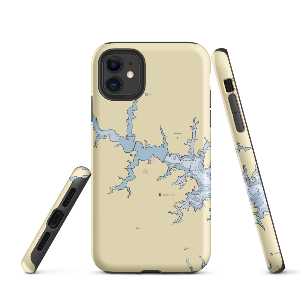 Coconut Joe's Restaurant (Tracys Landing, MD) NOAA Chart  Tough iPhone Case iPhone 11 model shown