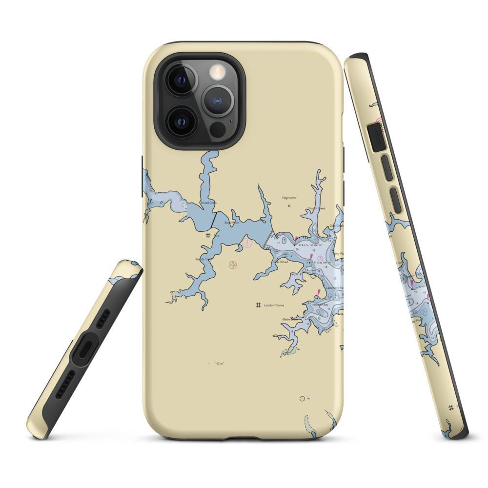 South River Boat Rentals (Harwood, MD) NOAA Chart  Tough iPhone Case iPhone 12 Pro Max model shown