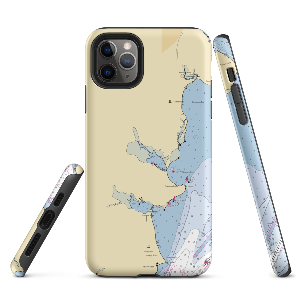 Hampton's Landing Marina (Woodbridge, VA) NOAA Chart  Tough iPhone Case iPhone 11 Pro Max model shown
