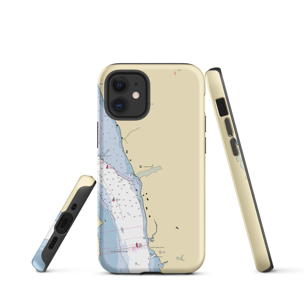 Gilligan's Pier (Faulkner, MD) NOAA Chart  Tough iPhone Case iPhone 12 mini model shown