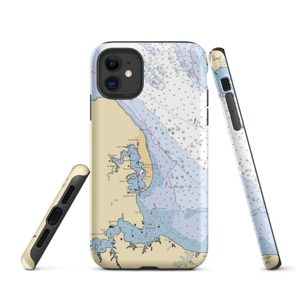 Monroe Bay Marina and Campground (Issue, MD) NOAA Chart  Tough iPhone Case iPhone 11 model shown