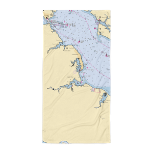 Stepps Harbor View Marina (Issue, MD) NOAA Chart Towel