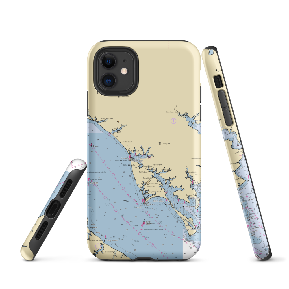 Cedar Cove Marina (Tall Timbers, MD) NOAA Chart  Tough iPhone Case iPhone 11 model shown