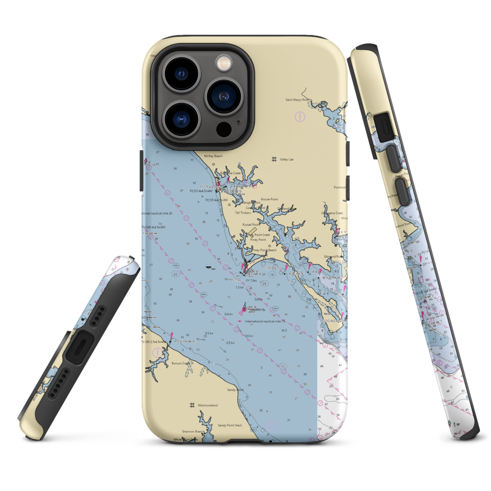 Morgan's Cove Marina (Tall Timbers, MD) NOAA Chart  Tough iPhone Case iPhone 13 Pro Max model shown