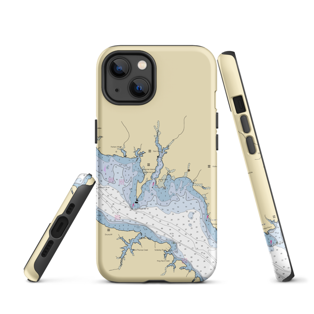 Stoney's Seafood House (Barstow, MD) NOAA Chart  Tough iPhone Case iPhone 13 model shown