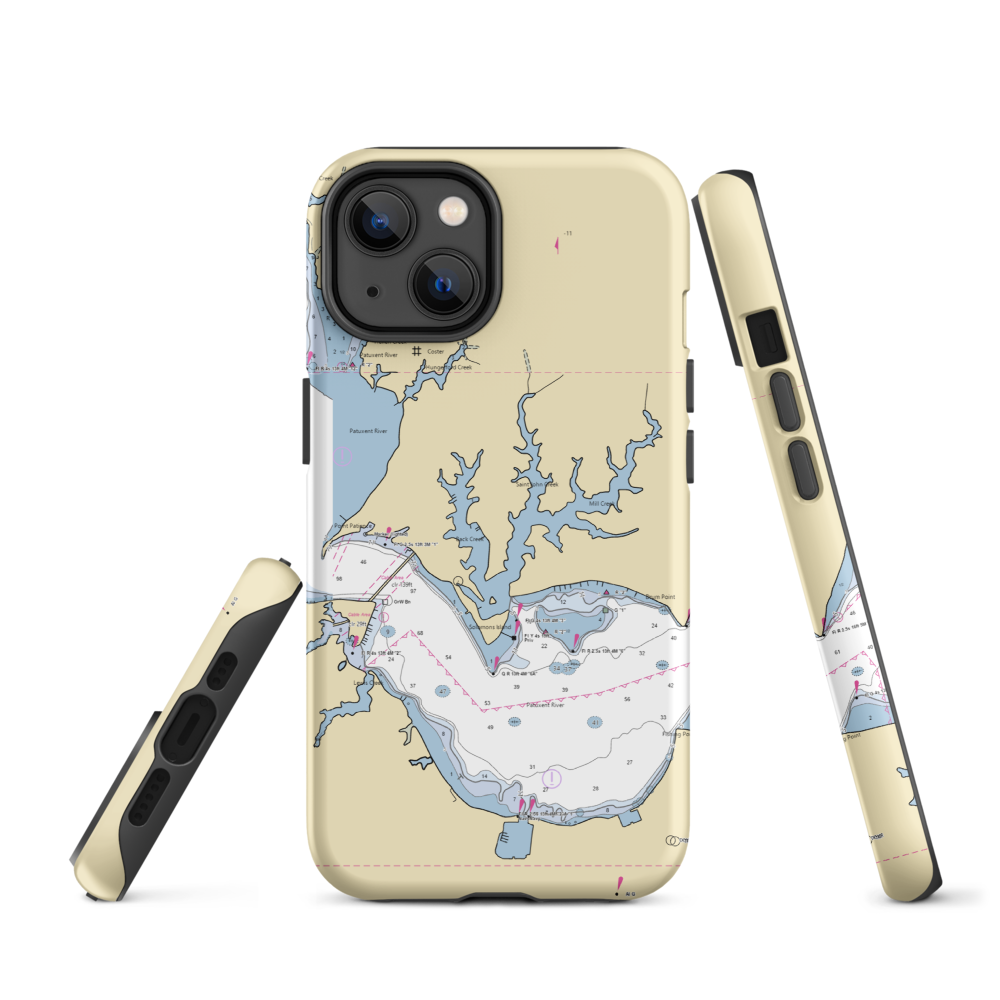 Solomons Harbor Marina (Solomons, MD) NOAA Chart  Tough iPhone Case iPhone 14 model shown