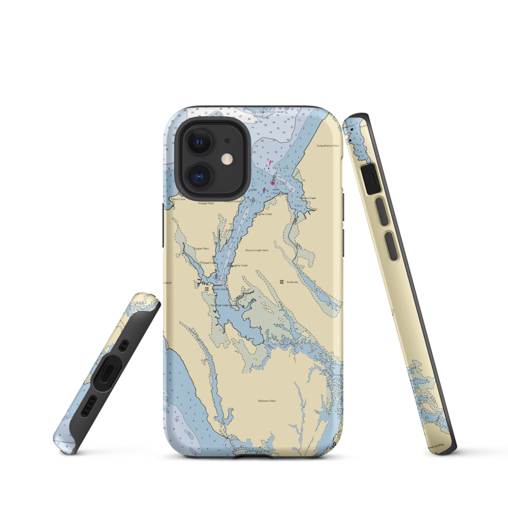 Slaughter Creek Marina at Taylors Island (Taylors Island, MD) NOAA Chart  Tough iPhone Case iPhone 12 mini model shown