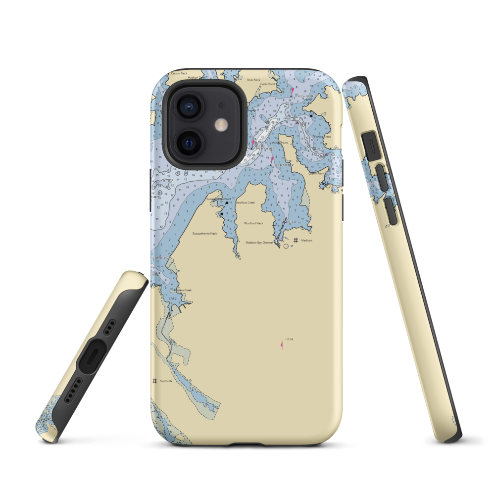Madison Bay Campground & Marina (Woolford, MD) NOAA Chart  Tough iPhone Case iPhone 12 model shown