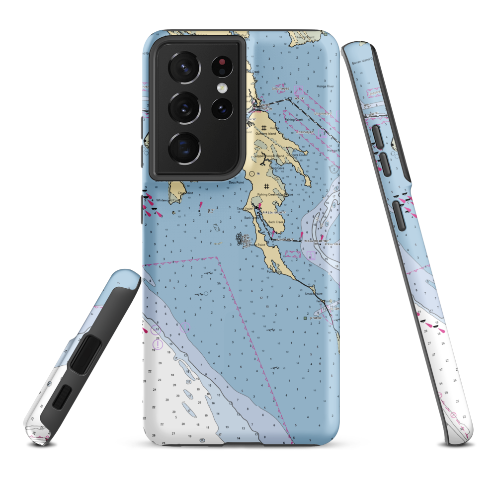 PL Jones Boatyard & Marina (Fishing Creek, MD) NOAA Chart Samsung Phone Case Samsung Galaxy S21 Ultra model shown