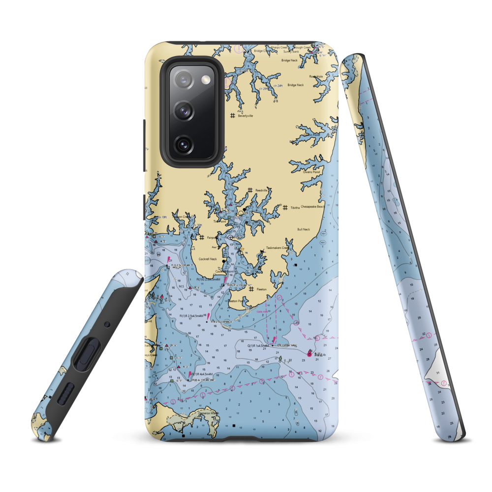 Reedville Marina (Reedville, VA) NOAA Chart Samsung Phone Case Samsung Galaxy S20 FE model shown