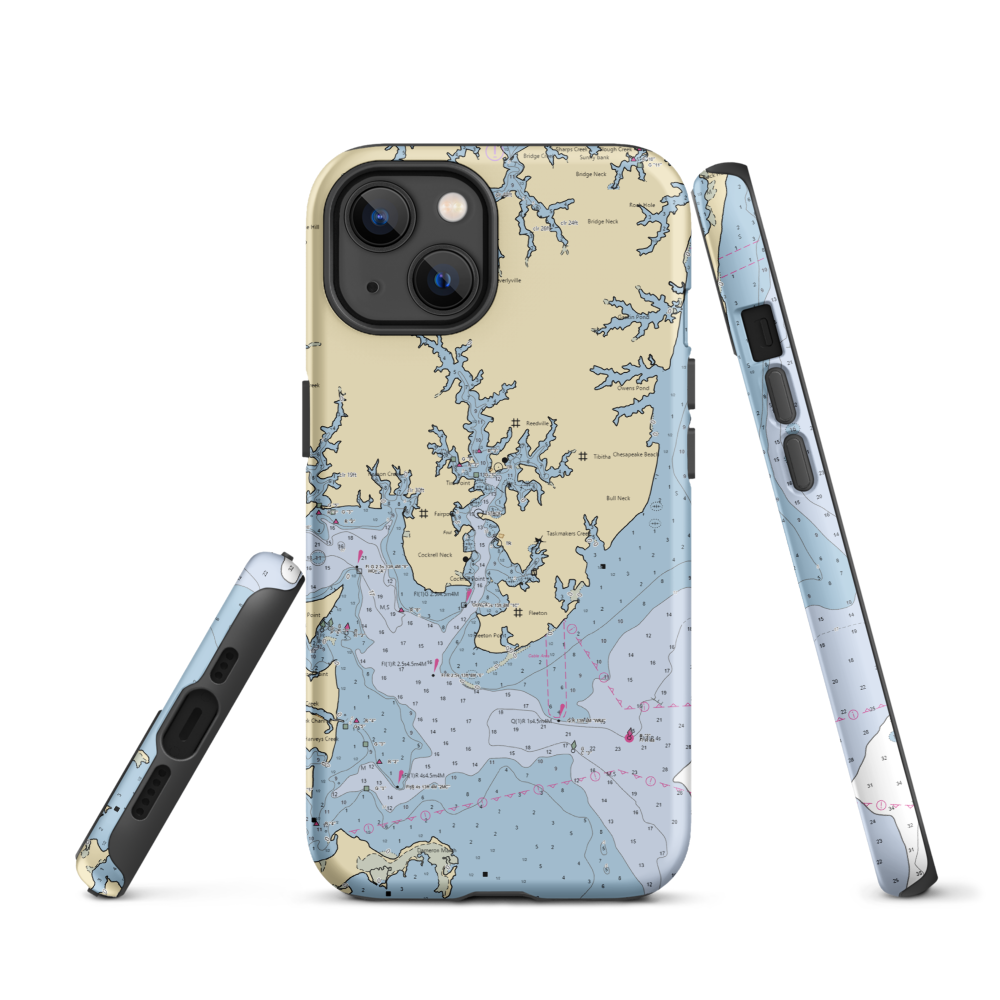 Jennings Boat Yard (Reedville, VA) NOAA Chart  Tough iPhone Case iPhone 13 model shown