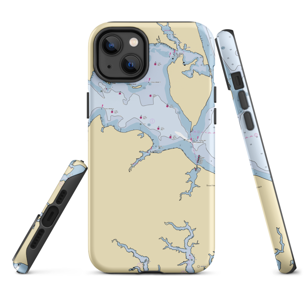 Deep Creek Marina (Annapolis, MD) NOAA Chart  Tough iPhone Case iPhone 14 Plus model shown