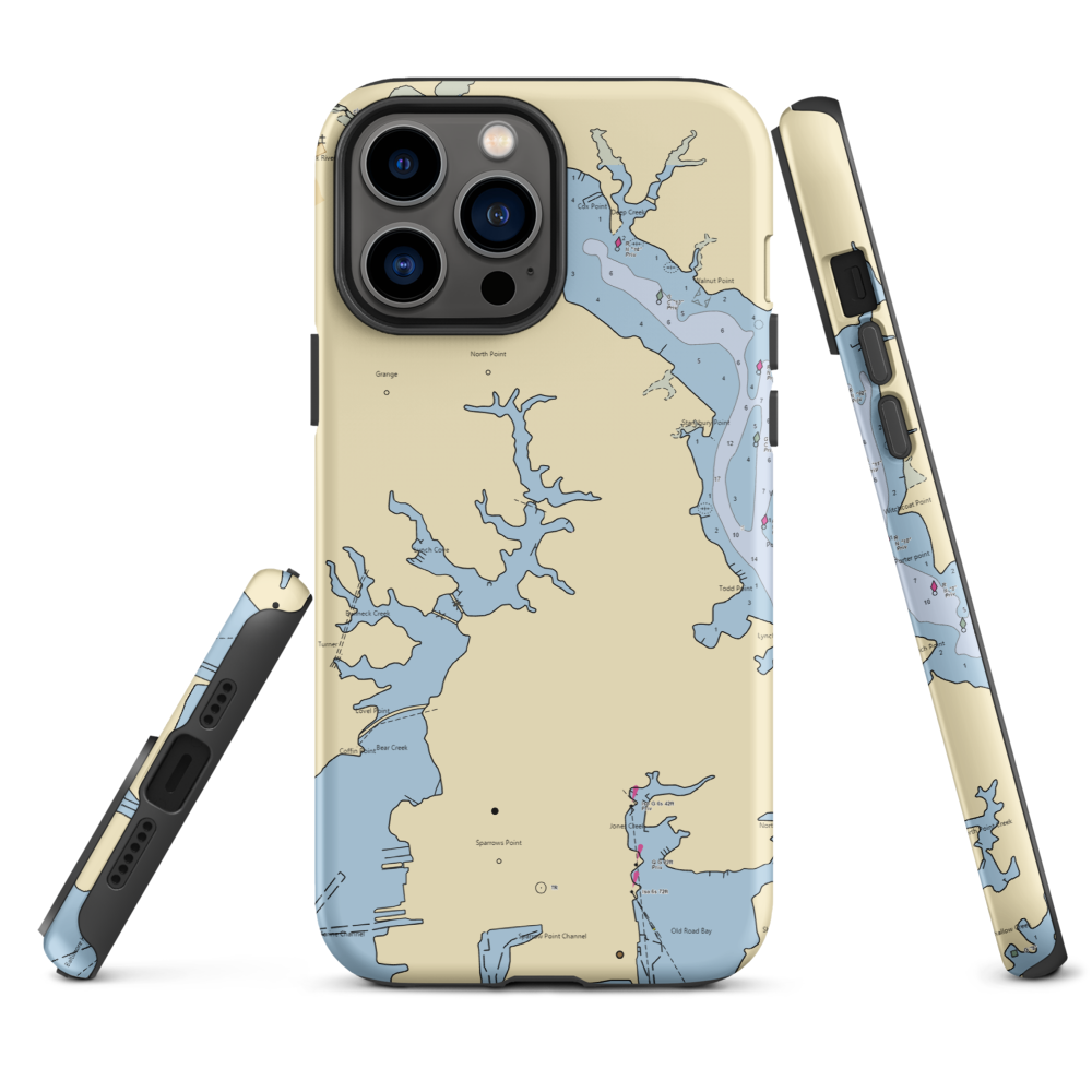 Sparrows Point Yacht Club (Sparrows Point, MD) NOAA Chart  Tough iPhone Case iPhone 13 Pro Max model shown