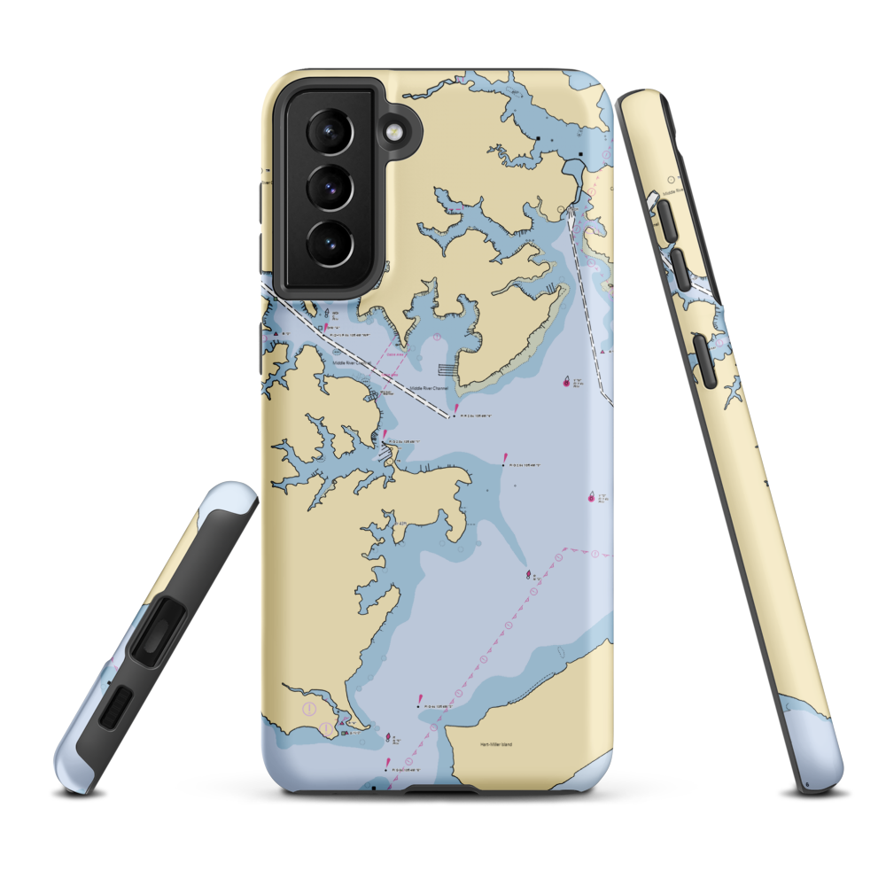 Baltimore Yacht Club (Dundalk, MD) NOAA Chart Samsung Phone Case Samsung Galaxy S21 Plus model shown