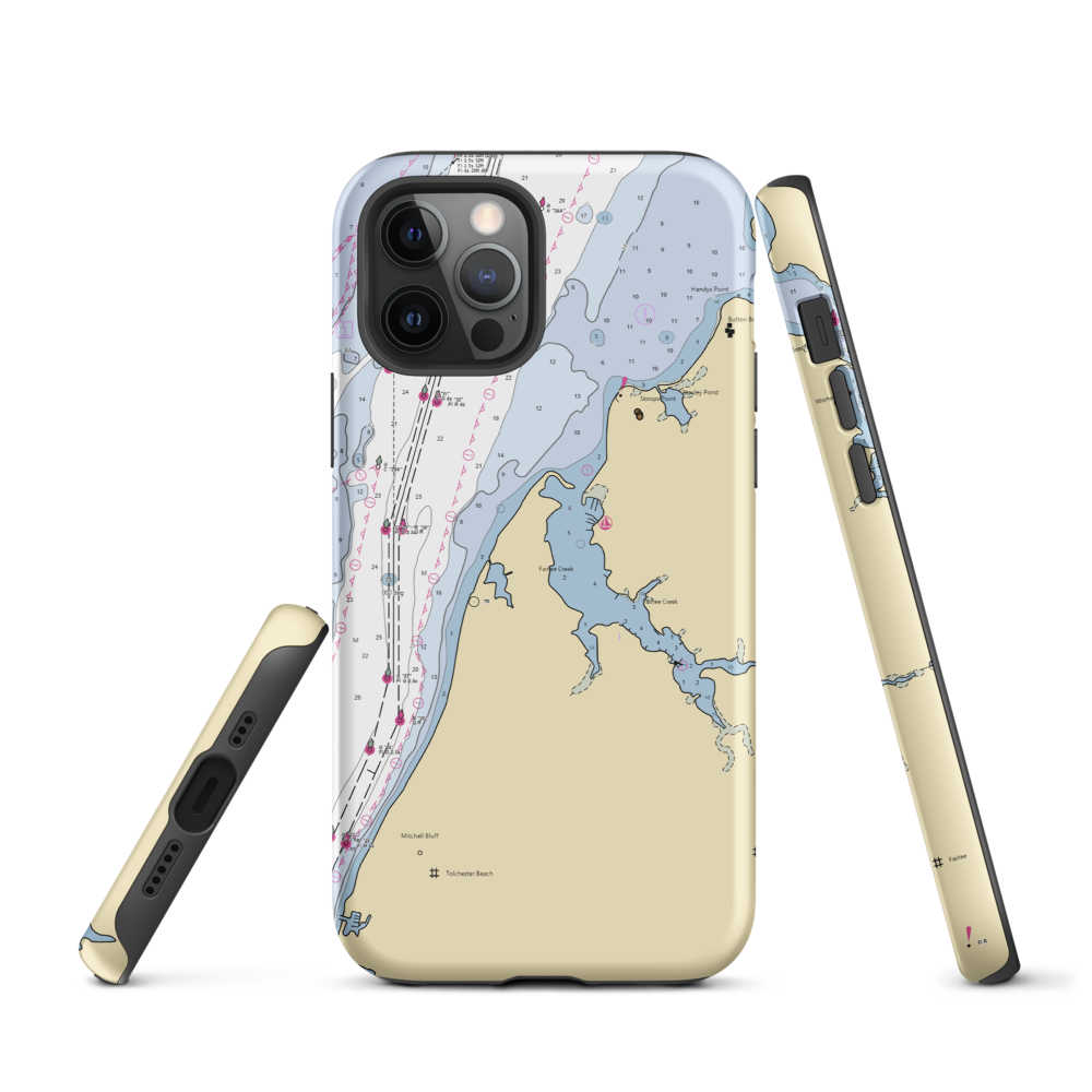 Great Oak Yacht Club (Worton, MD) NOAA Chart  Tough iPhone Case iPhone 12 Pro model shown