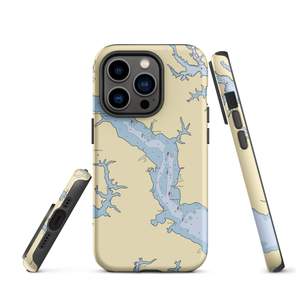 Key Yacht Club (Dundalk, MD) NOAA Chart  Tough iPhone Case iPhone 14 Pro model shown