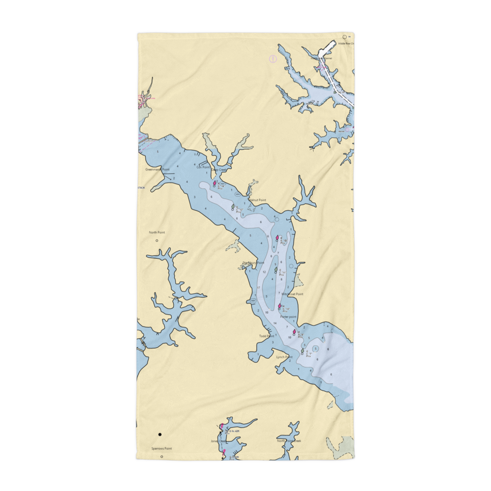 Key Yacht Club (Dundalk, MD) NOAA Chart Towel 