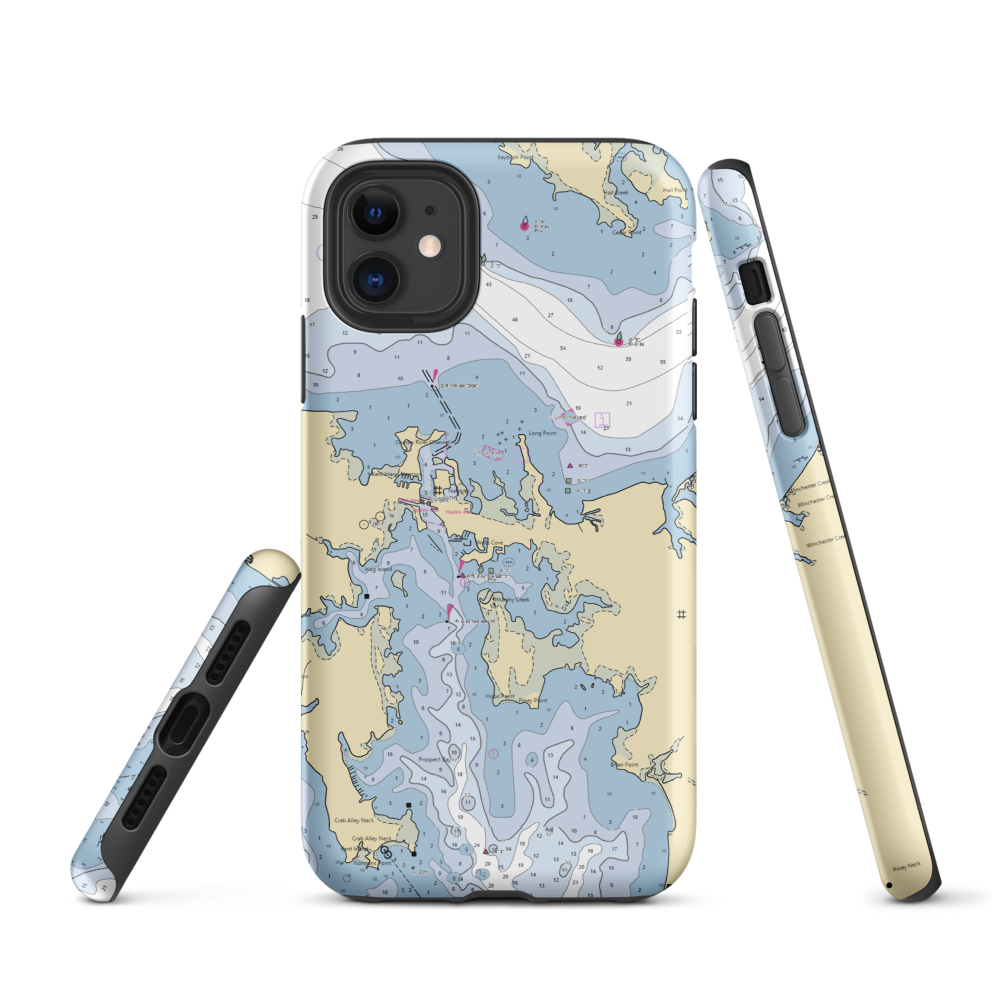 Oyster Cove Condominium Marina (Chester, MD) NOAA Chart  Tough iPhone Case iPhone 11 model shown